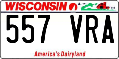 WI license plate 557VRA