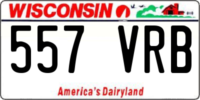 WI license plate 557VRB