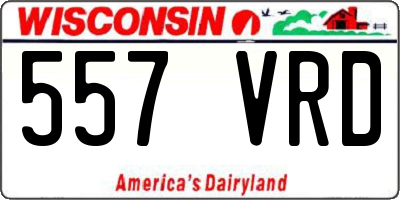 WI license plate 557VRD