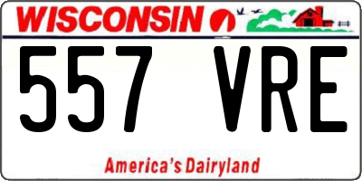 WI license plate 557VRE