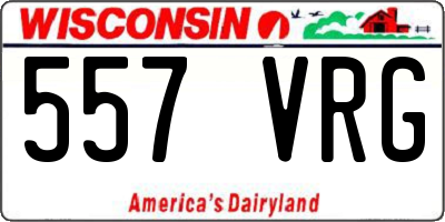 WI license plate 557VRG