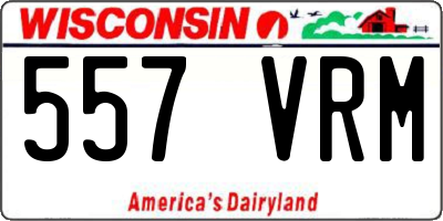 WI license plate 557VRM