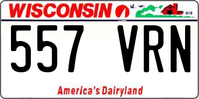 WI license plate 557VRN