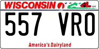 WI license plate 557VRO