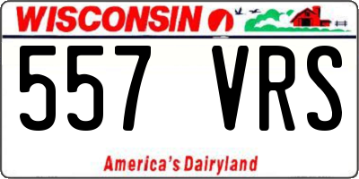 WI license plate 557VRS