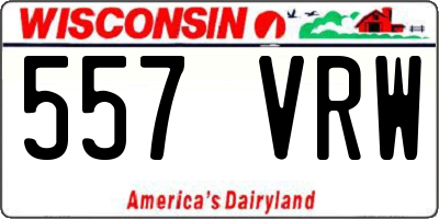 WI license plate 557VRW