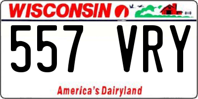 WI license plate 557VRY
