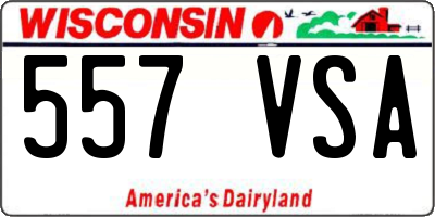 WI license plate 557VSA