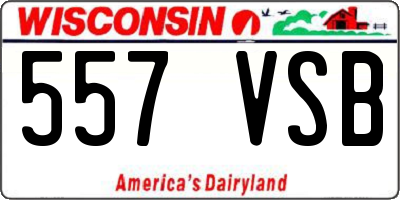 WI license plate 557VSB