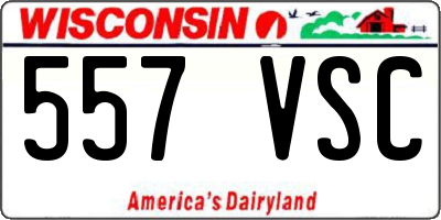 WI license plate 557VSC
