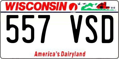 WI license plate 557VSD