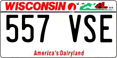 WI license plate 557VSE
