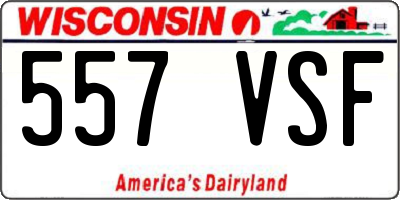 WI license plate 557VSF
