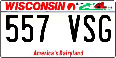 WI license plate 557VSG