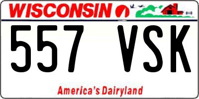 WI license plate 557VSK