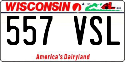 WI license plate 557VSL