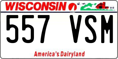 WI license plate 557VSM