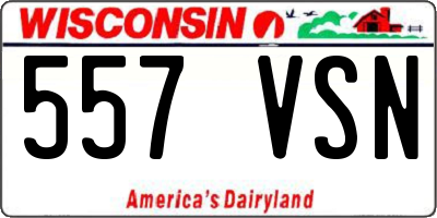 WI license plate 557VSN