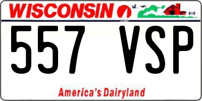 WI license plate 557VSP
