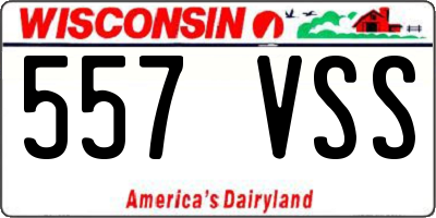 WI license plate 557VSS
