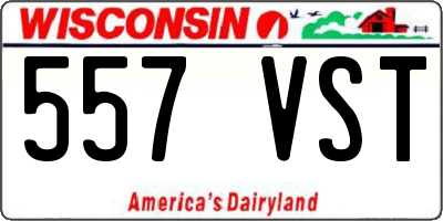 WI license plate 557VST