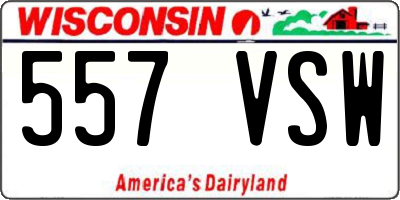 WI license plate 557VSW