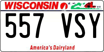 WI license plate 557VSY