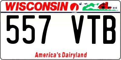 WI license plate 557VTB