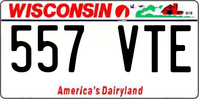 WI license plate 557VTE