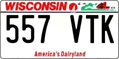 WI license plate 557VTK