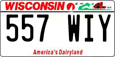 WI license plate 557WIY
