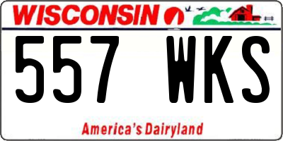 WI license plate 557WKS