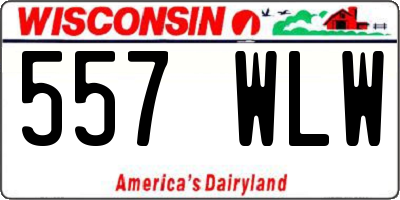 WI license plate 557WLW