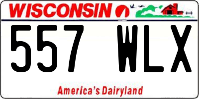 WI license plate 557WLX