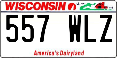 WI license plate 557WLZ