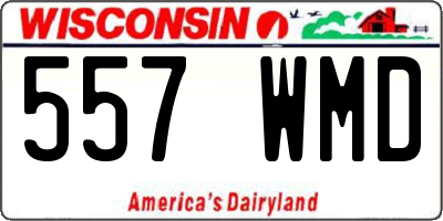 WI license plate 557WMD