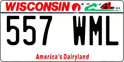 WI license plate 557WML