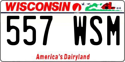 WI license plate 557WSM