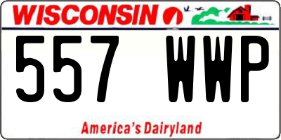 WI license plate 557WWP