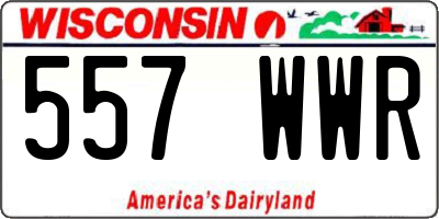WI license plate 557WWR