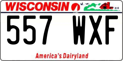 WI license plate 557WXF