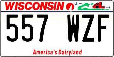 WI license plate 557WZF