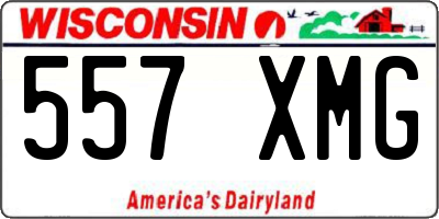 WI license plate 557XMG