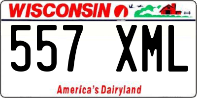 WI license plate 557XML