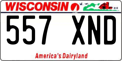 WI license plate 557XND