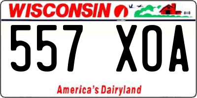 WI license plate 557XOA