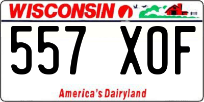 WI license plate 557XOF
