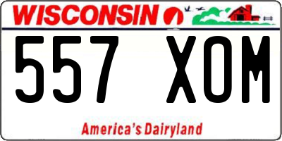 WI license plate 557XOM