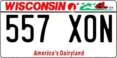 WI license plate 557XON