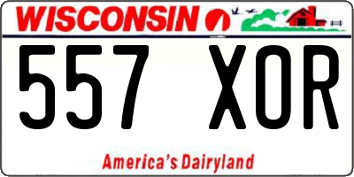 WI license plate 557XOR
